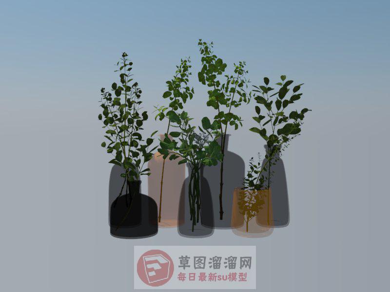 装饰摆件花瓶SU模型 1