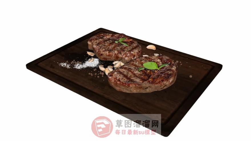 西餐食物牛排SU模型 1