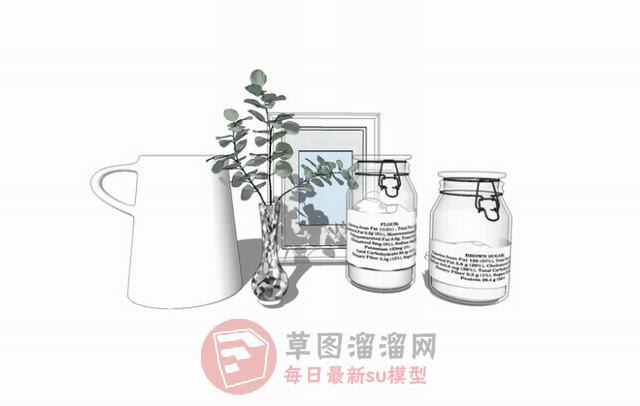 花瓶摆件装饰品SU模型 1