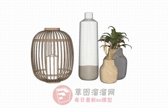 花瓶工艺品装饰SU模型 1