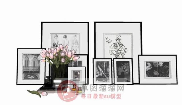 照片装饰画装饰品SU模型 1