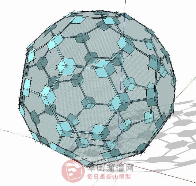 球形多面体水晶球SU模型 1