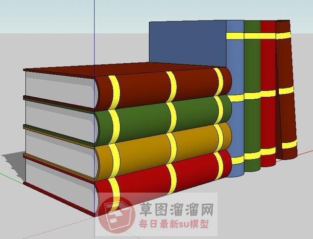 书本装饰SU模型 1