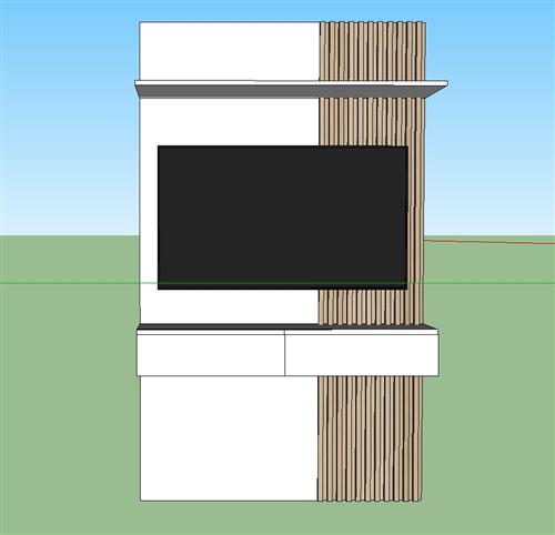 电视墙装饰板SU模型 1