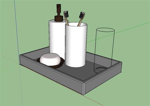 洗漱用品浴室装饰品SU模型 1