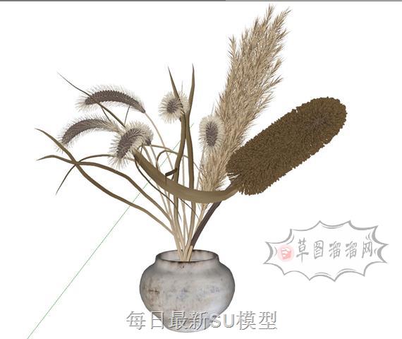 装饰花瓶摆件SU模型 1