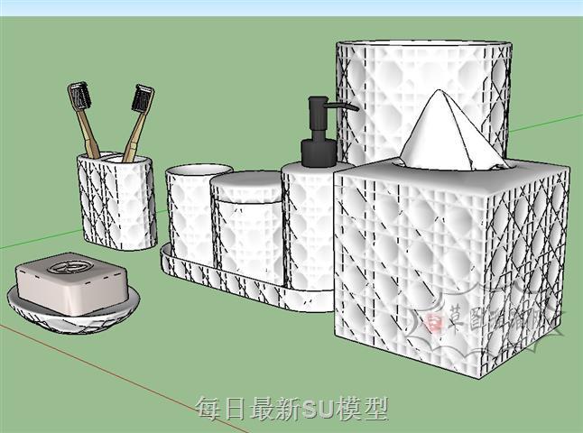 浴室装饰摆件SU模型 1