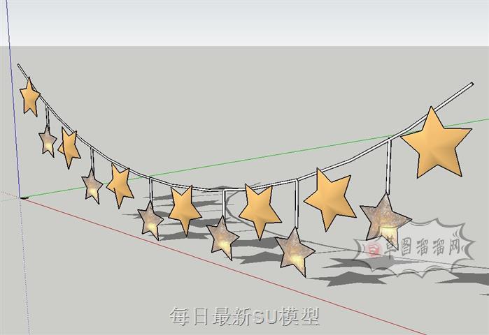 装饰五角星SU模型 1