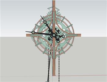 齿轮装饰时钟SU模型