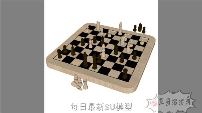 国际象棋棋盘SU模型 1