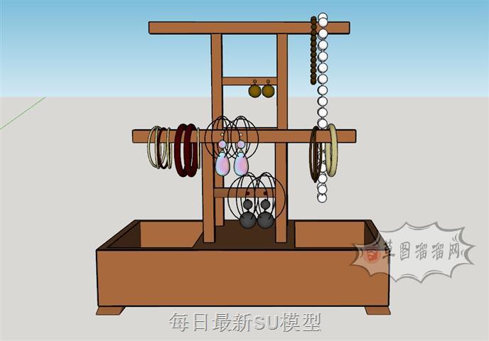 首饰盒化妆盒收纳盒SU模型 1