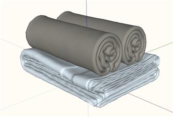 浴室摆件毛巾装饰SU模型 免费sketchup模型下载