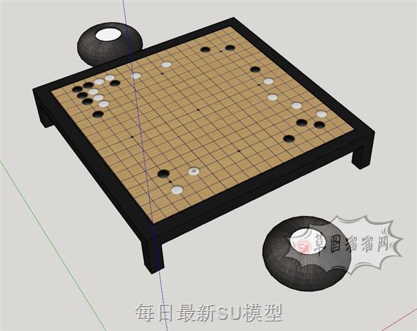 五子棋围棋下棋SU模型 1