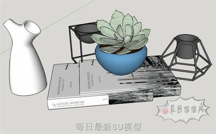 多肉植物工艺品SU模型 1