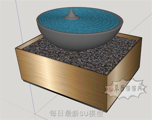 水滴景观摆件SU模型 1