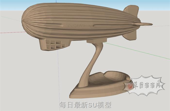 潜水艇工艺品装饰SU模型 1