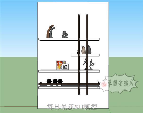 装饰墙抽象工艺品SU模型 1