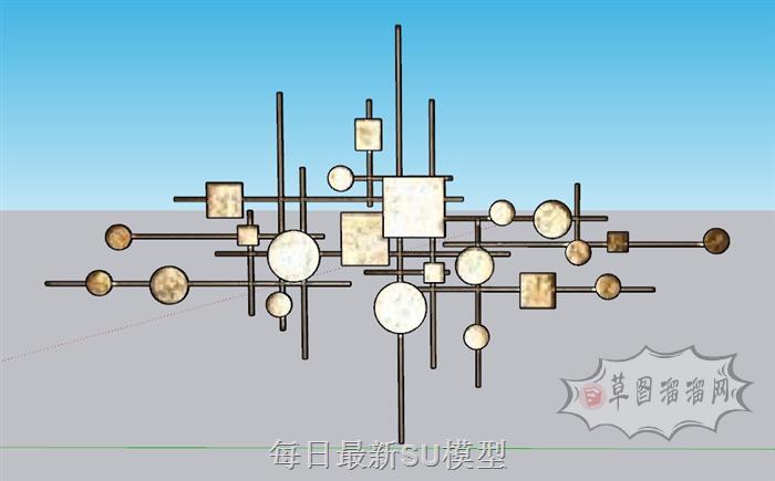 墙饰品装饰SU模型 1