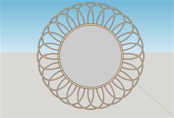 圆形装饰镜子SU模型 免费sketchup模型下载