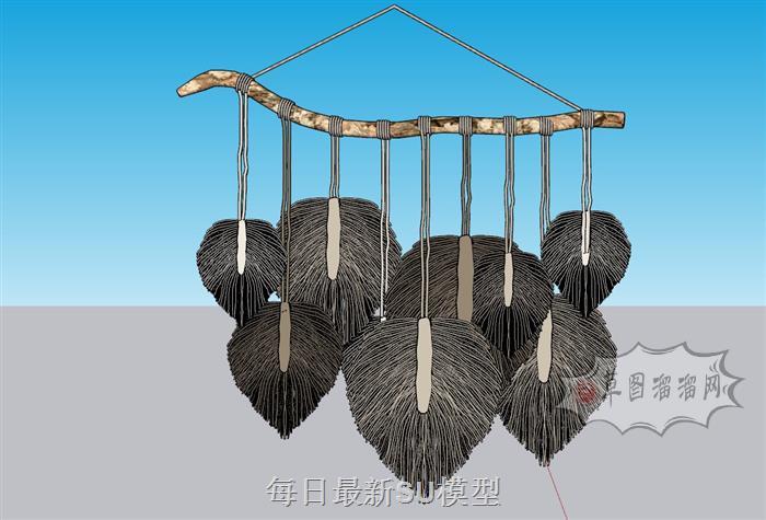 墙饰品民族挂式SU模型 1