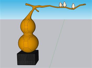 葫芦装饰品SU模型 免费sketchup模型下载