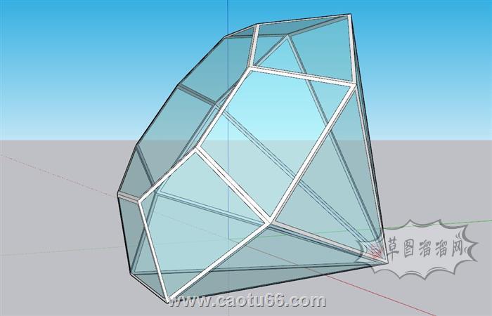 钻石水晶石多面体SU模型 1