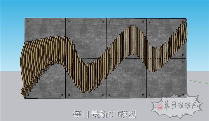 艺术墙墙饰品SU模型 1