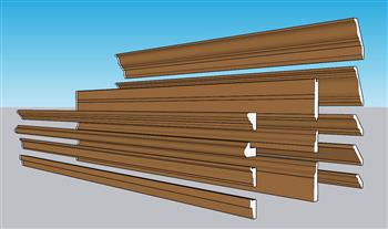 踢脚线石膏边木地板SU模型 免费sketchup模型下载