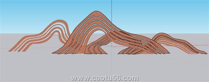 造景假山SU模型 1