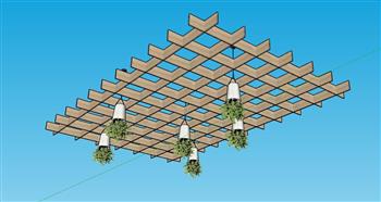 吊顶格栅SU模型 免费sketchup模型下载
