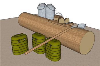 红军伙食装备SU模型 免费sketchup模型下载