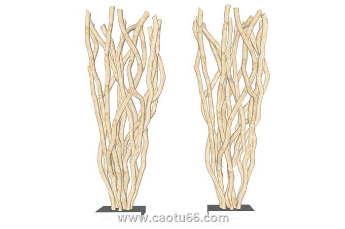 枯树枝装饰SU模型 1