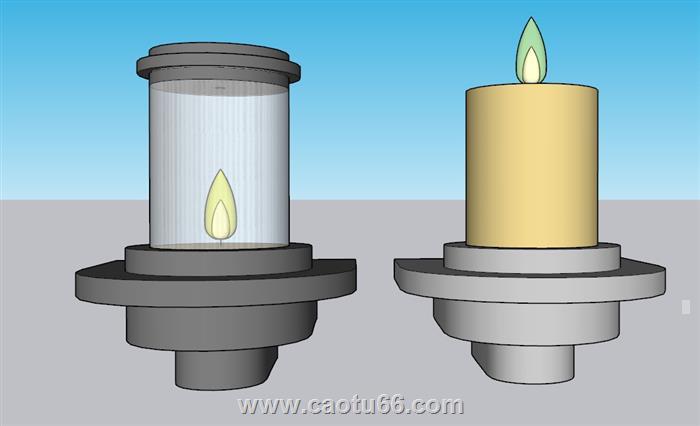 蜡烛灯装饰蜡烛SU模型 1