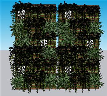 绿植墙SU模型 免费sketchup模型下载