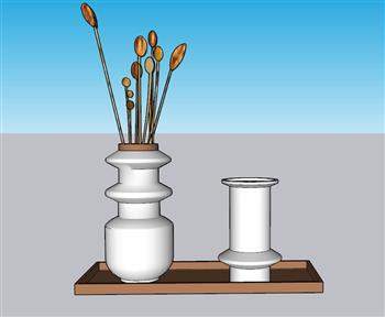 花瓶装饰SU模型 免费sketchup模型下载