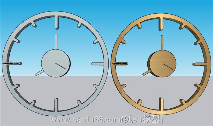 装饰钟挂钟SU模型 1