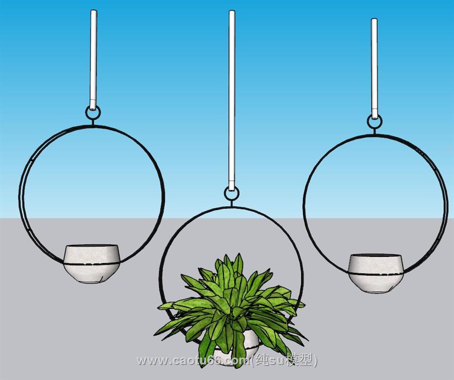 吊篮装饰植物SU模型 1