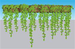 绿植墙饰摆件SU模型 免费sketchup模型下载