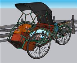 泰国人力三轮车SU模型 免费sketchup模型下载