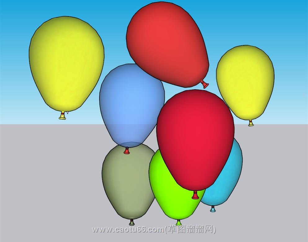 装饰气球SU模型 1
