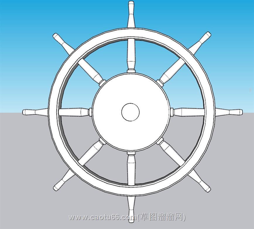 船舵装饰SU模型 1