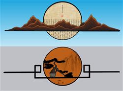 新中式禅意山脉SU模型 免费sketchup模型下载