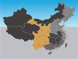 中国  地图  公鸡