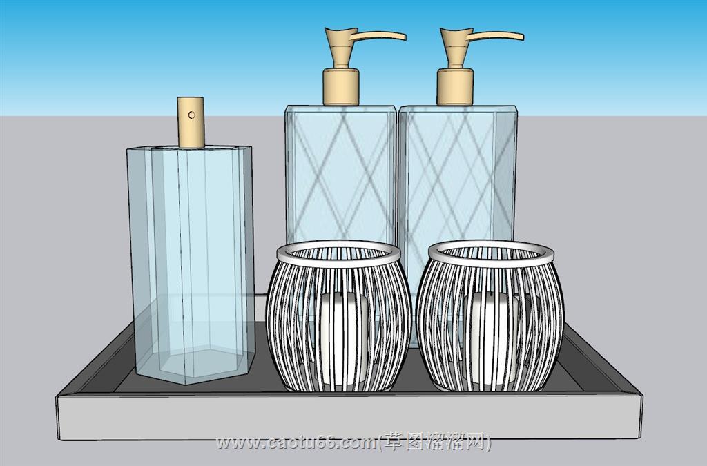 浴室摆件沐浴露洗发水SU模型 1