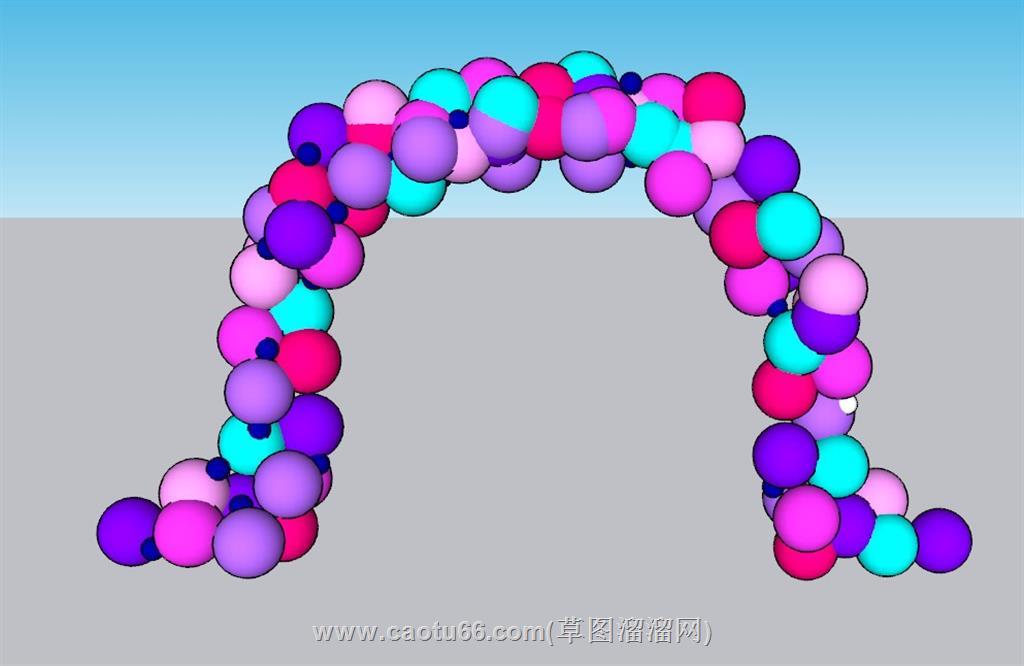 气球拱门SU模型 1