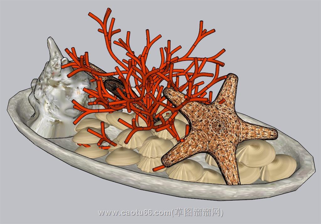 海星珊瑚装饰SU模型 2