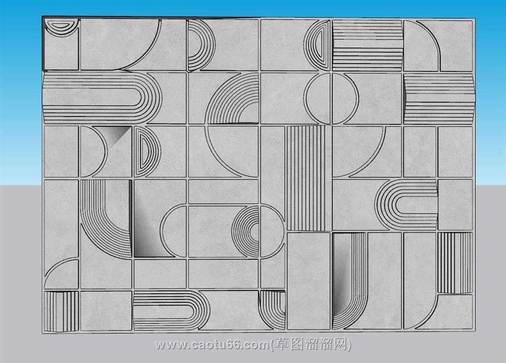 艺术墙SU模型 2