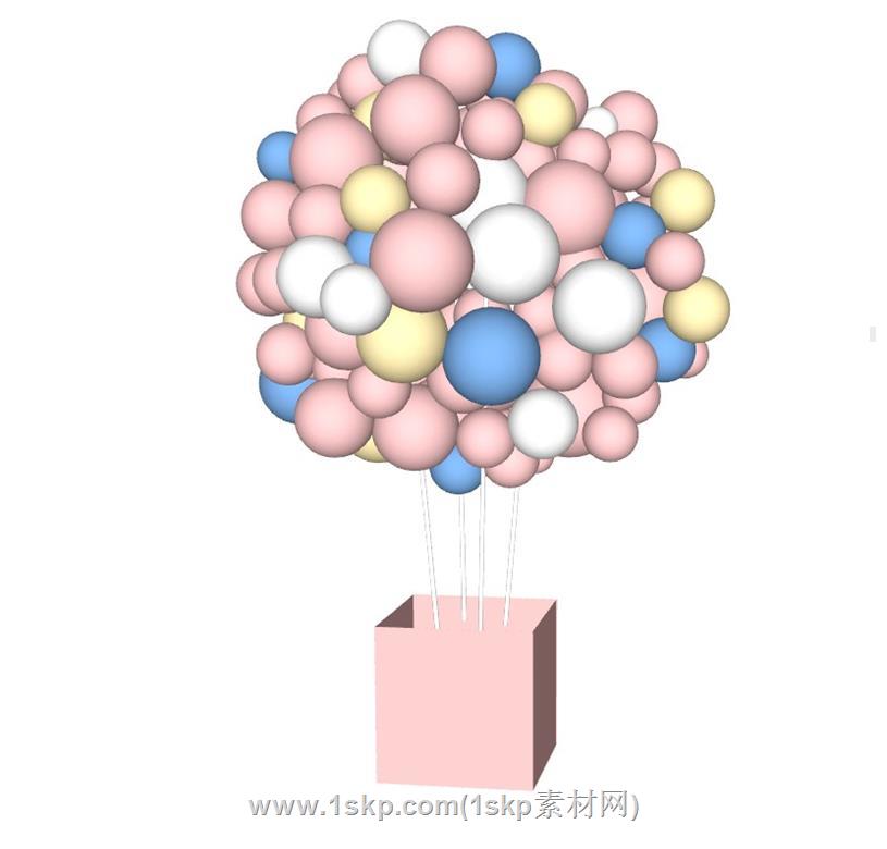 气球装饰SU模型 1