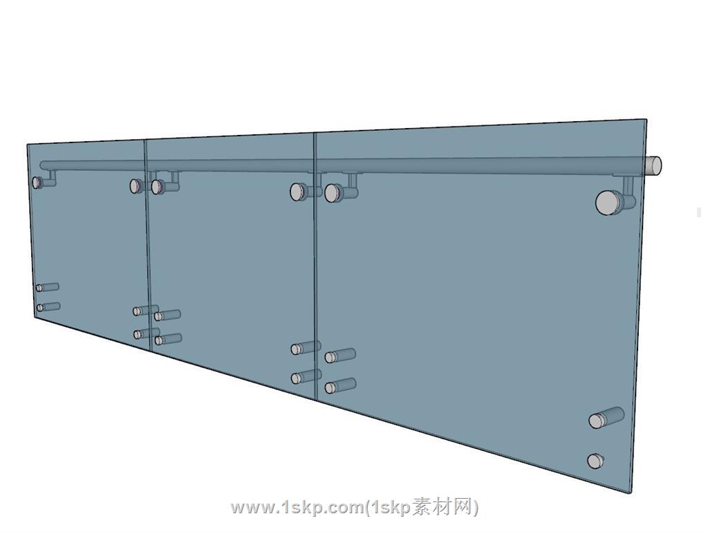 玻璃栏杆SU模型 1