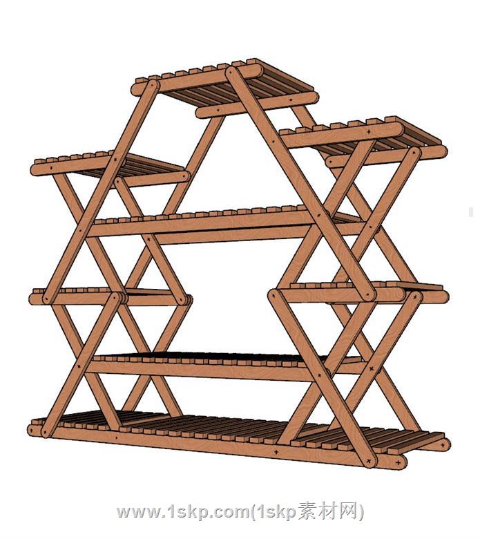 花盆架植物架SU模型 2